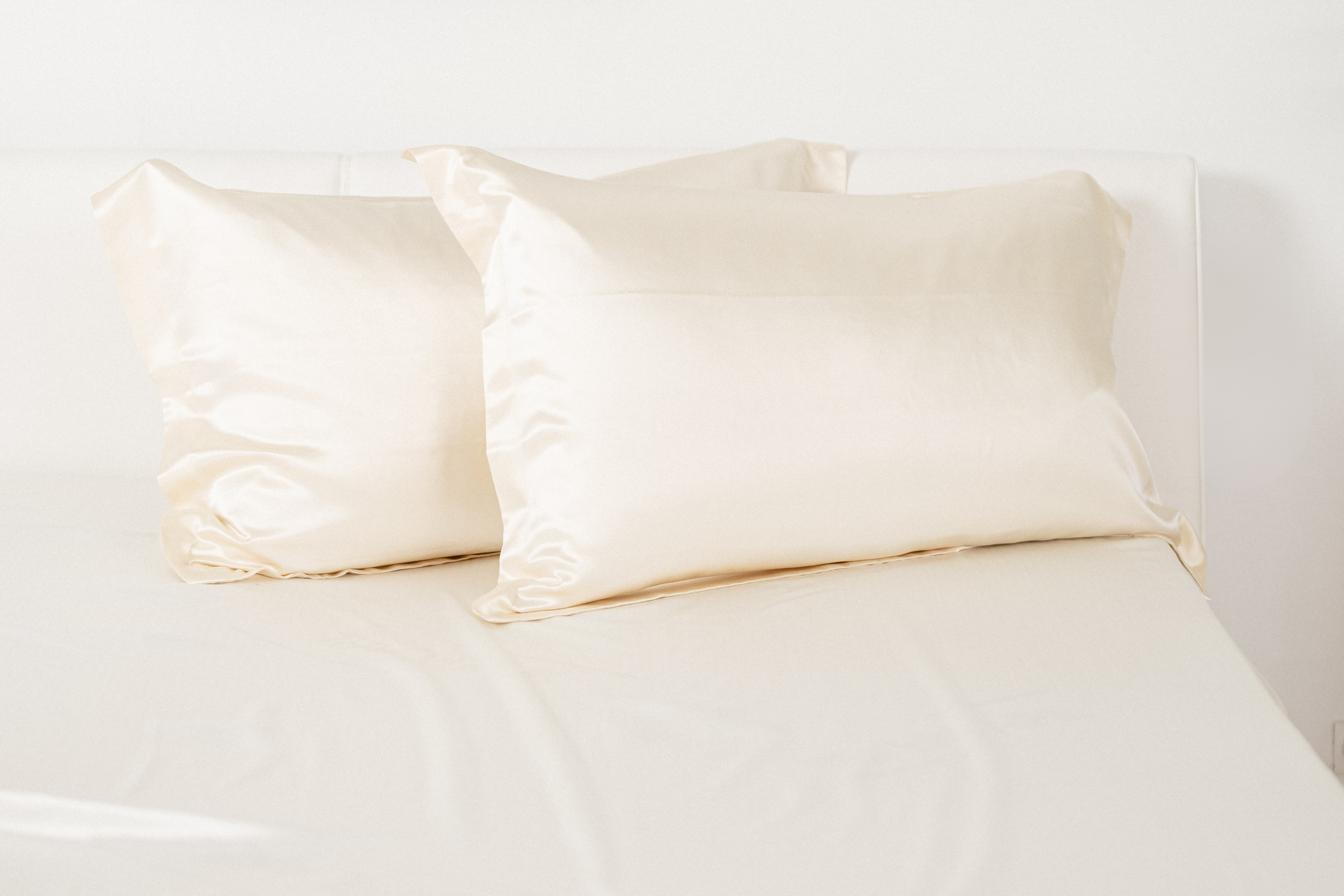 Federa di seta light champagne con bordo oxford | 50 x 80 cm (1 pz.)
