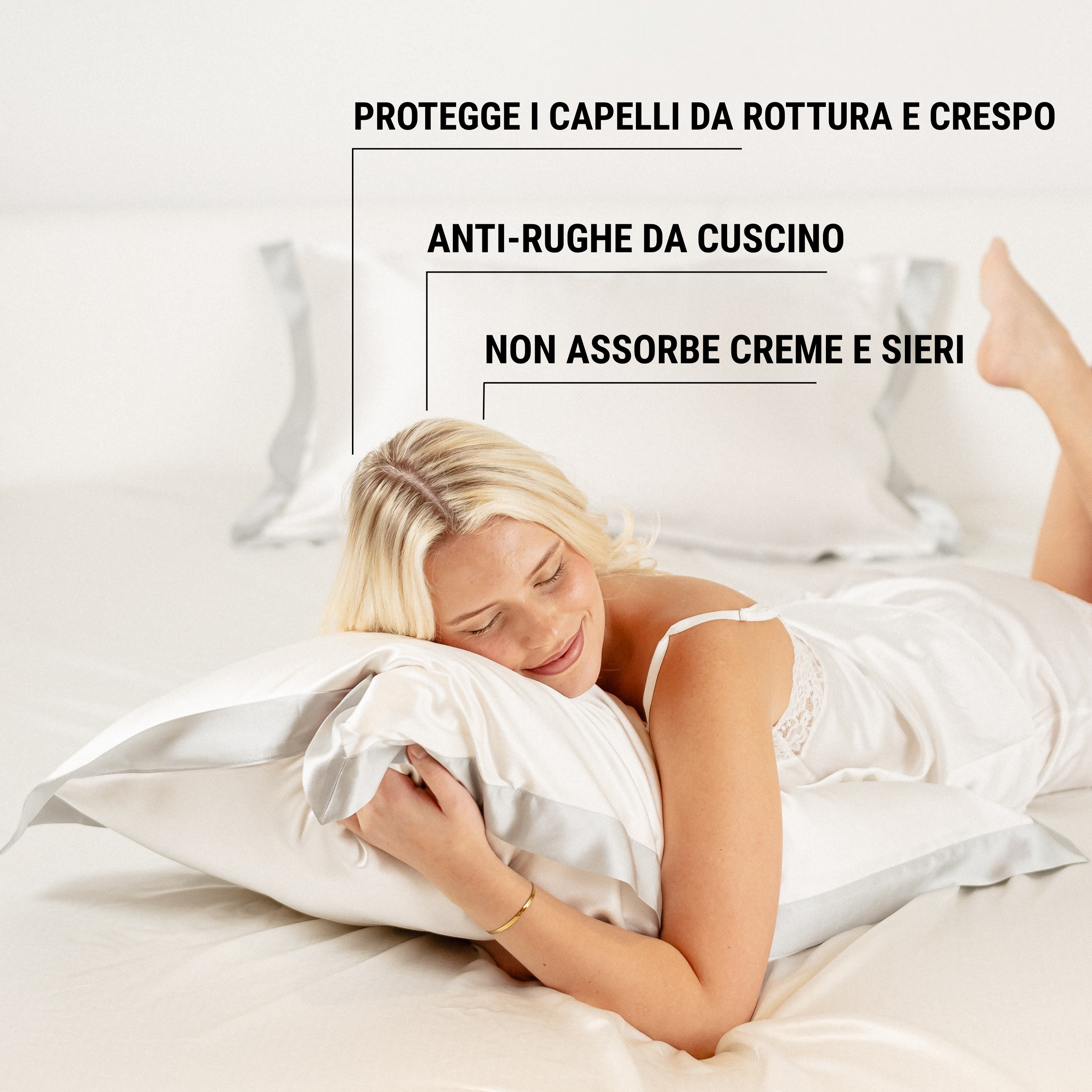 Federa in seta 50×80 in 100% pura seta (22 Momme, Classe 6A) di GN Glowy Nights® – federa di seta dermatologicamente testata, effetto anti-crespo, per capelli morbidi e una pelle luminosa