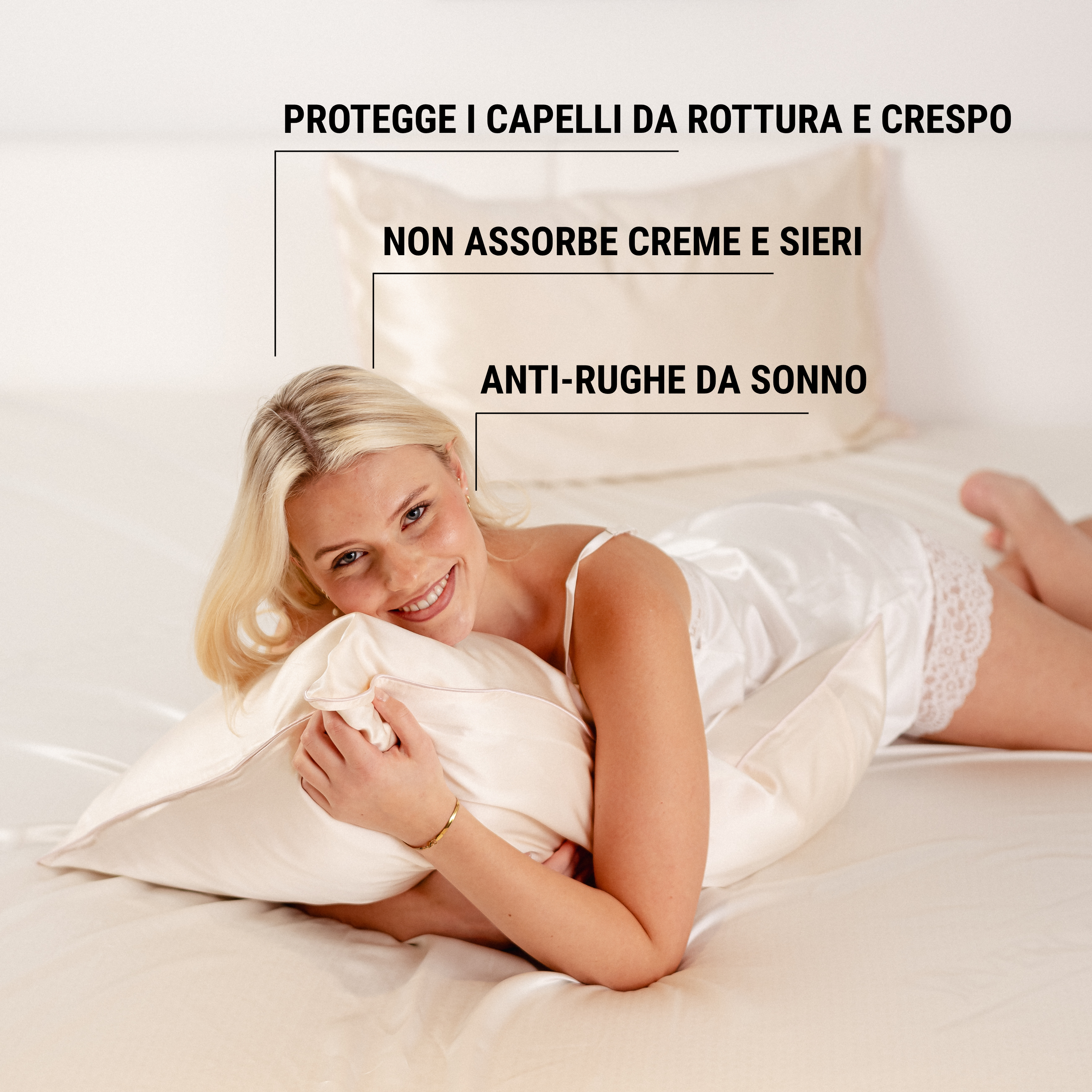 Federa in seta 50×80 in 100% pura seta (22 Momme, Classe 6A) di GN Glowy Nights® – federa di seta dermatologicamente testata, effetto anti-crespo, per capelli morbidi e una pelle luminosa