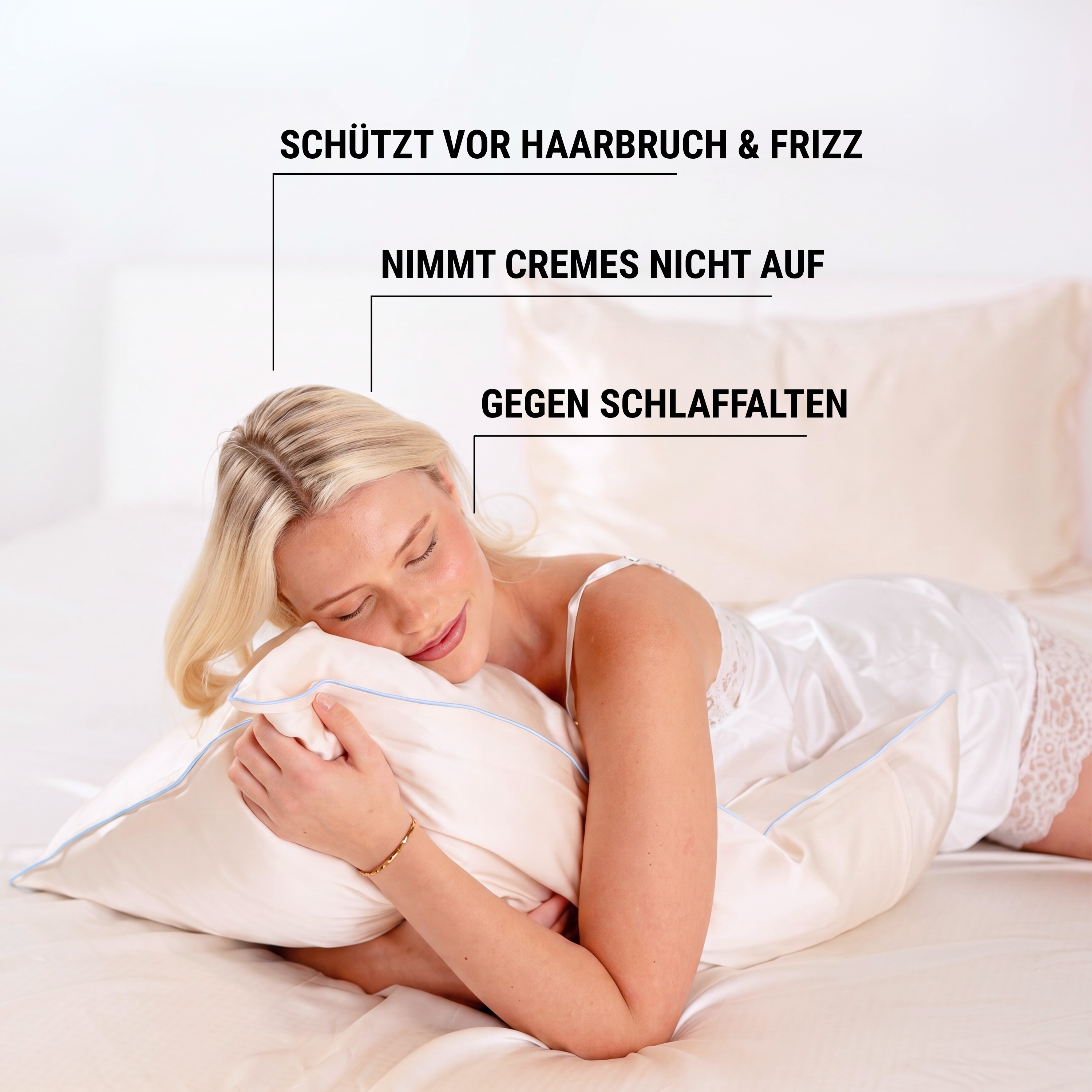 Seidenkissenbezug 40x80 aus 100 % Seide (22 Momme, Klasse 6A) von GN Glowy Nights® – Seidenkopfkissen dermatologisch mit „Sehr gut“ bewertet, anti-Frizz, für geschmeidiges Haar und glänzende Haut