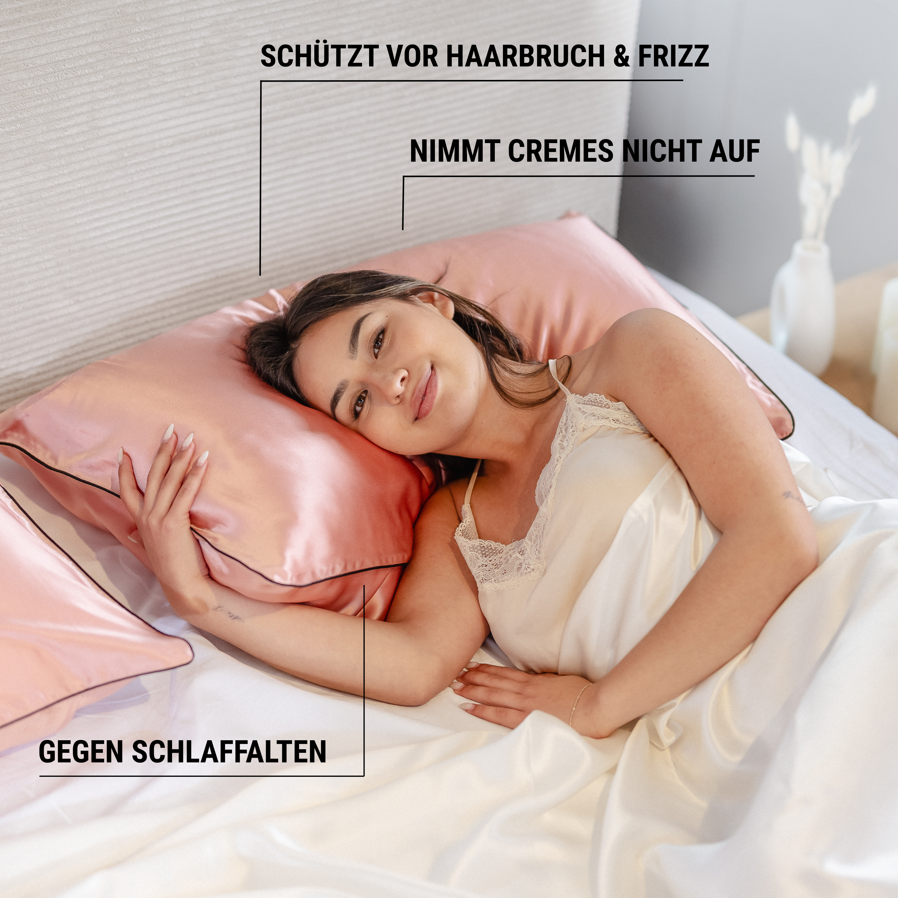 Seidenkissenbezug 40x80 aus 100 % Seide (22 Momme, Klasse 6A) von GN Glowy Nights® – Seidenkopfkissen dermatologisch mit „Sehr gut“ bewertet, anti-Frizz, für geschmeidiges Haar und glänzende Haut