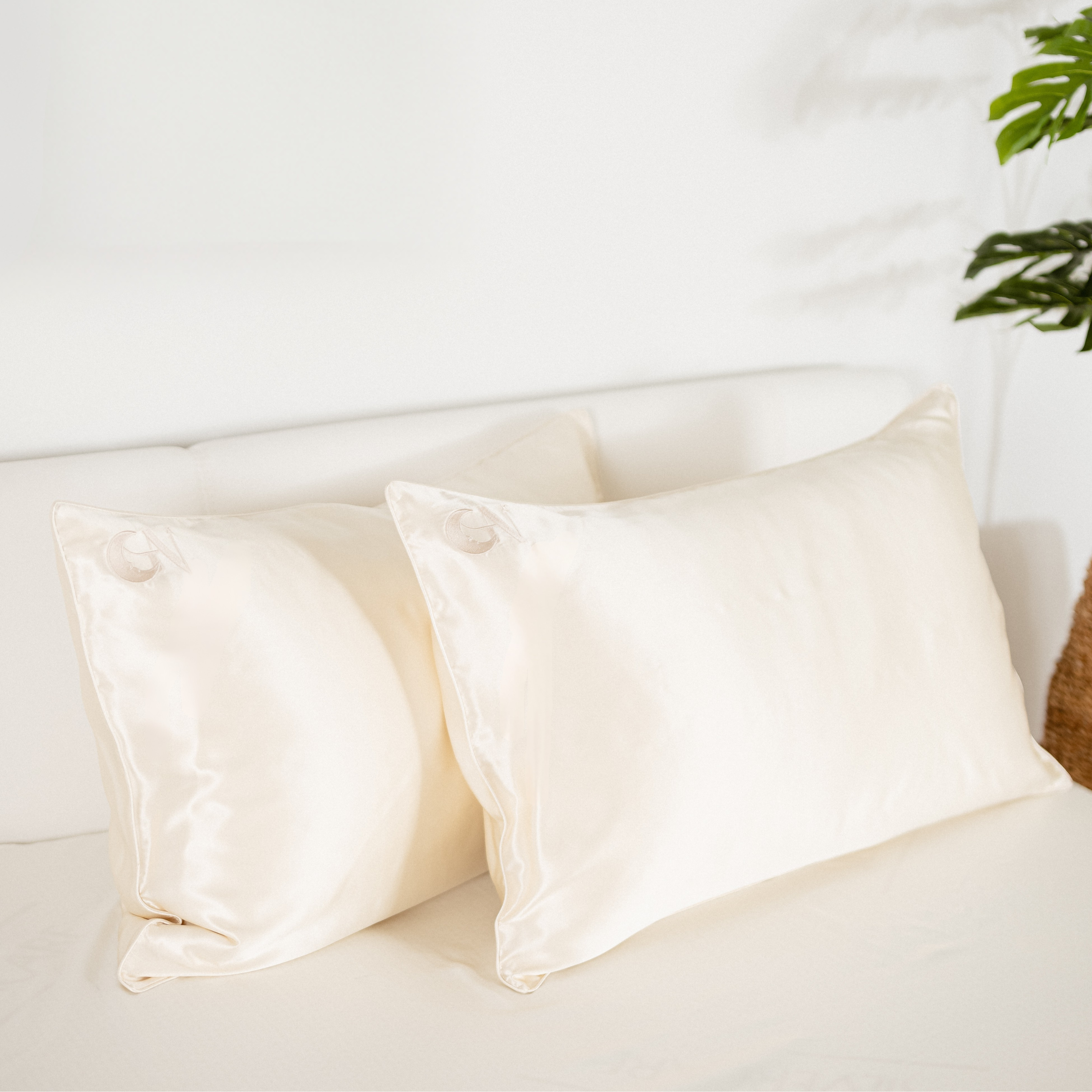 Federa di seta light champagne con bordino cordonato | 50 x 80 cm (1 pz.)
