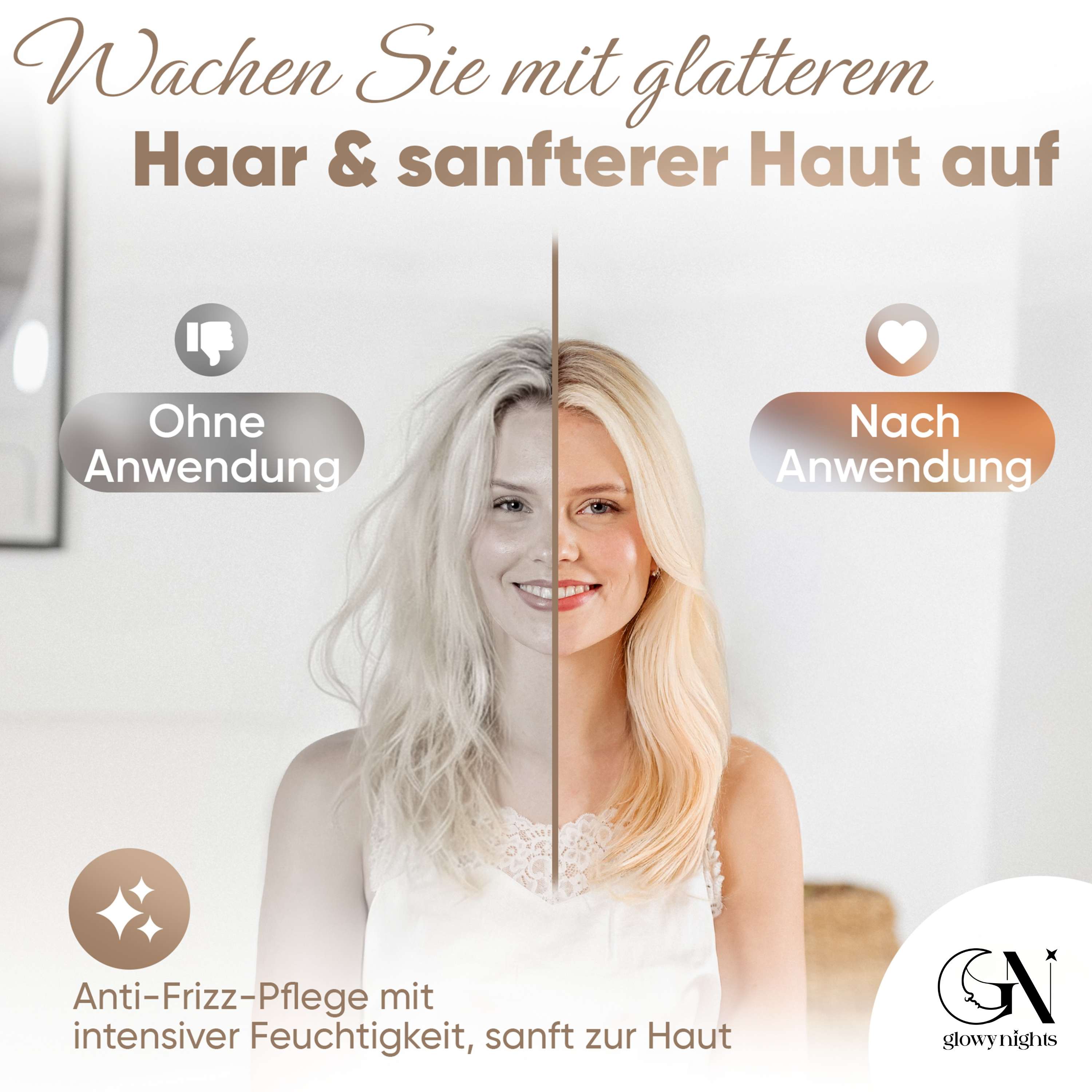 Seidenkissenbezug 40x80 ohne nach Anwendung