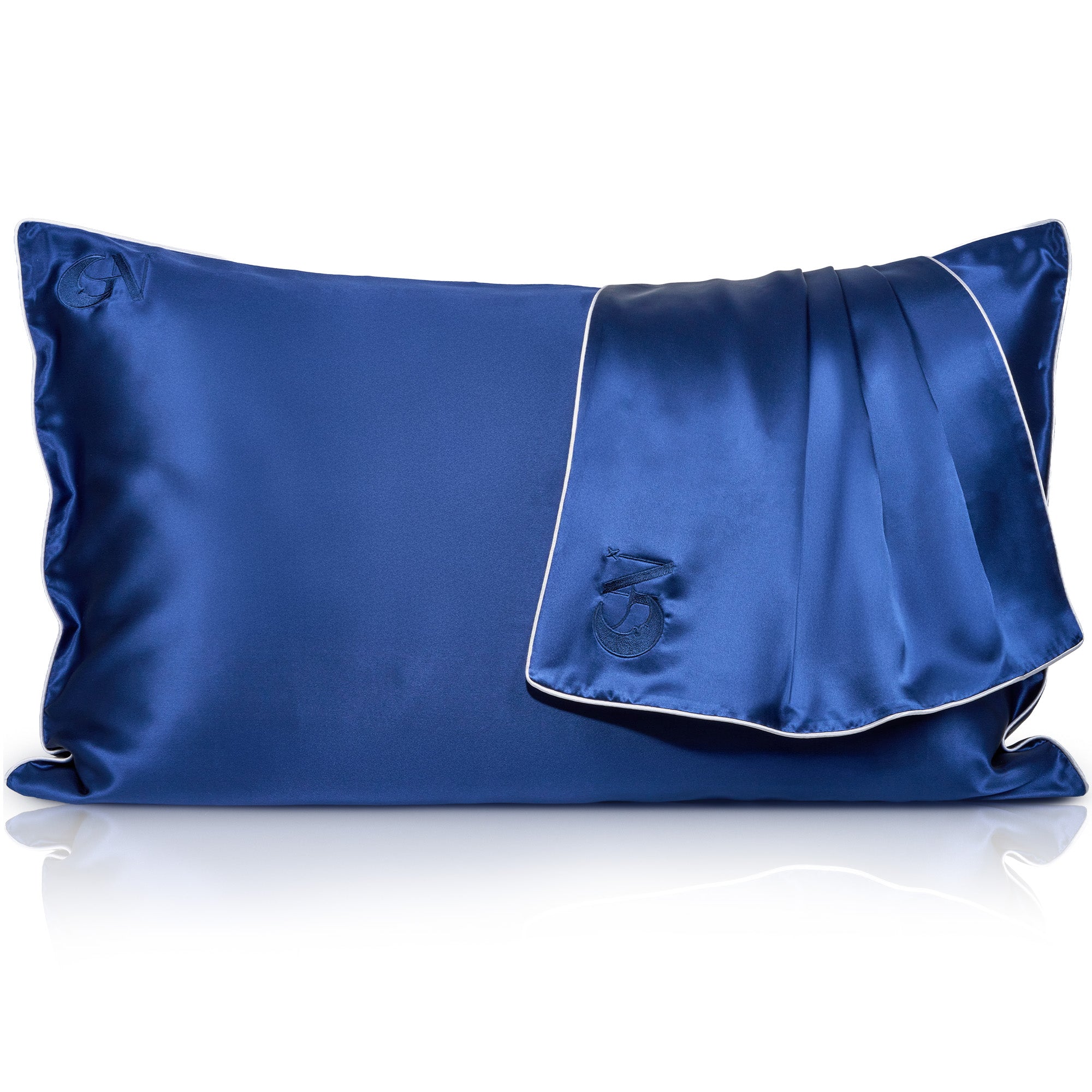 Seidenkissenbezug Night Blue - Silver Piping Edge.jpg