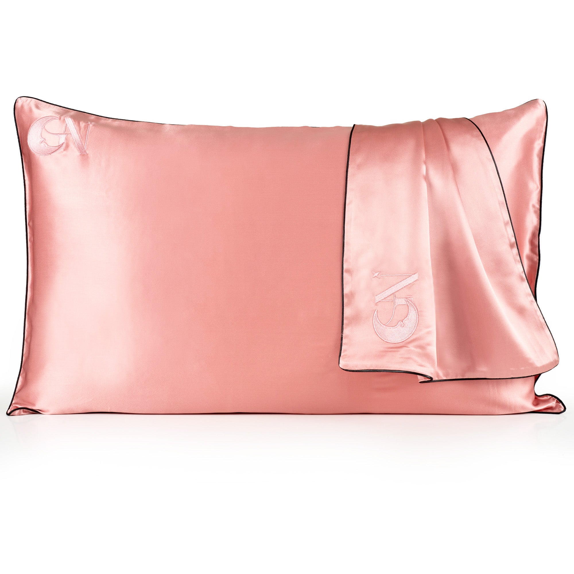 Seidenkissenbezug Old Pink - Black Piping Edge | 50 x 80 cm.jpg
