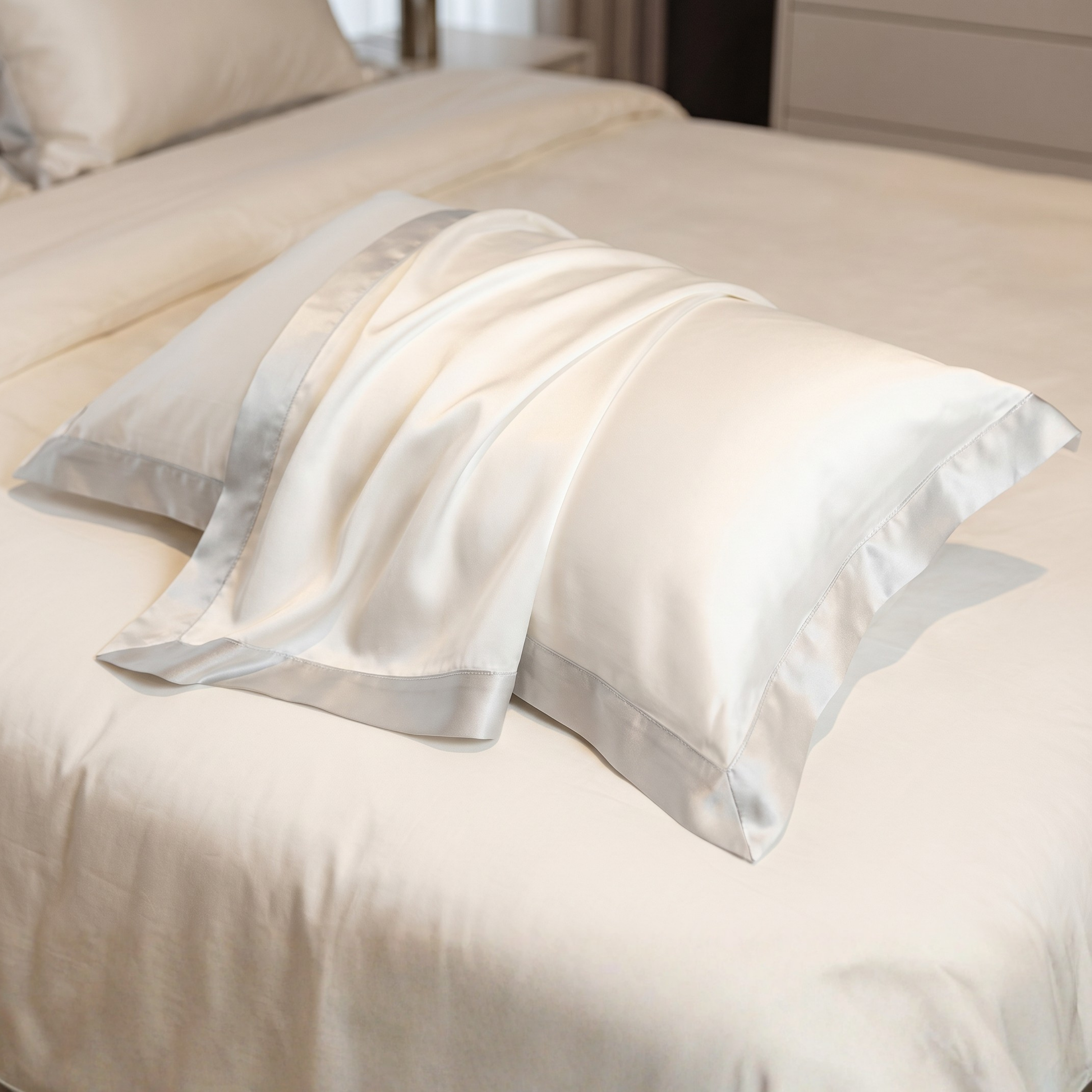 Federa in seta 50×80 in 100% pura seta (22 Momme, Classe 6A) di GN Glowy Nights® –  federa di seta dermatologicamente testata, effetto anti-crespo, per capelli morbidi e una pelle luminosa