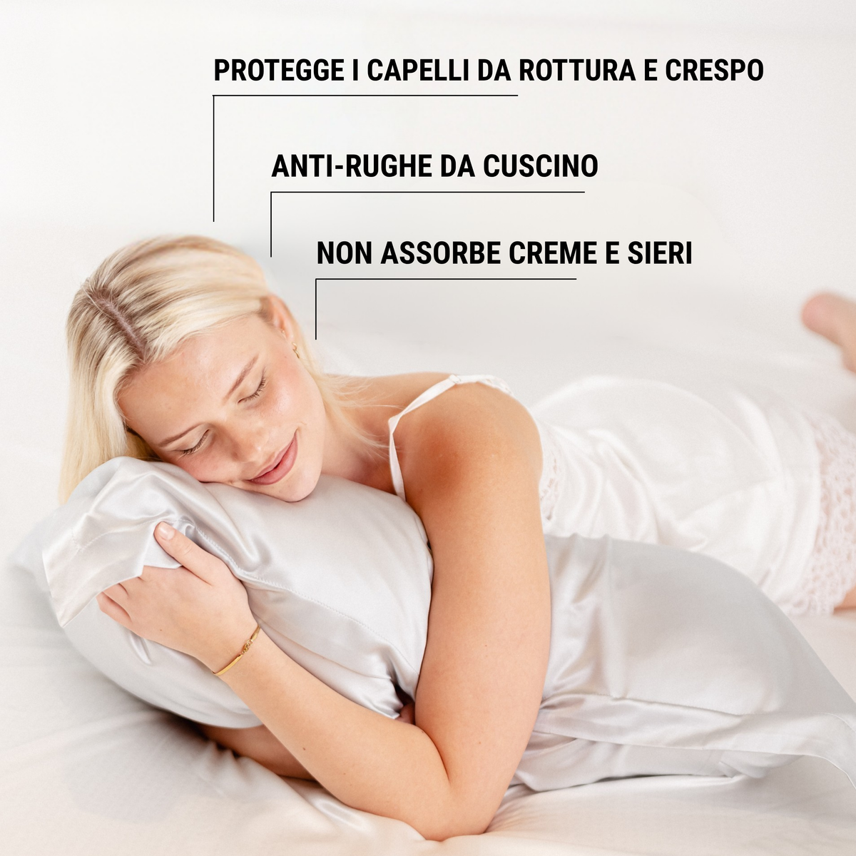 Federa in seta 50×80 in 100% pura seta (22 Momme, Classe 6A) di GN Glowy Nights® –  federa di seta dermatologicamente testata, effetto anti-crespo, per capelli morbidi e una pelle luminosa