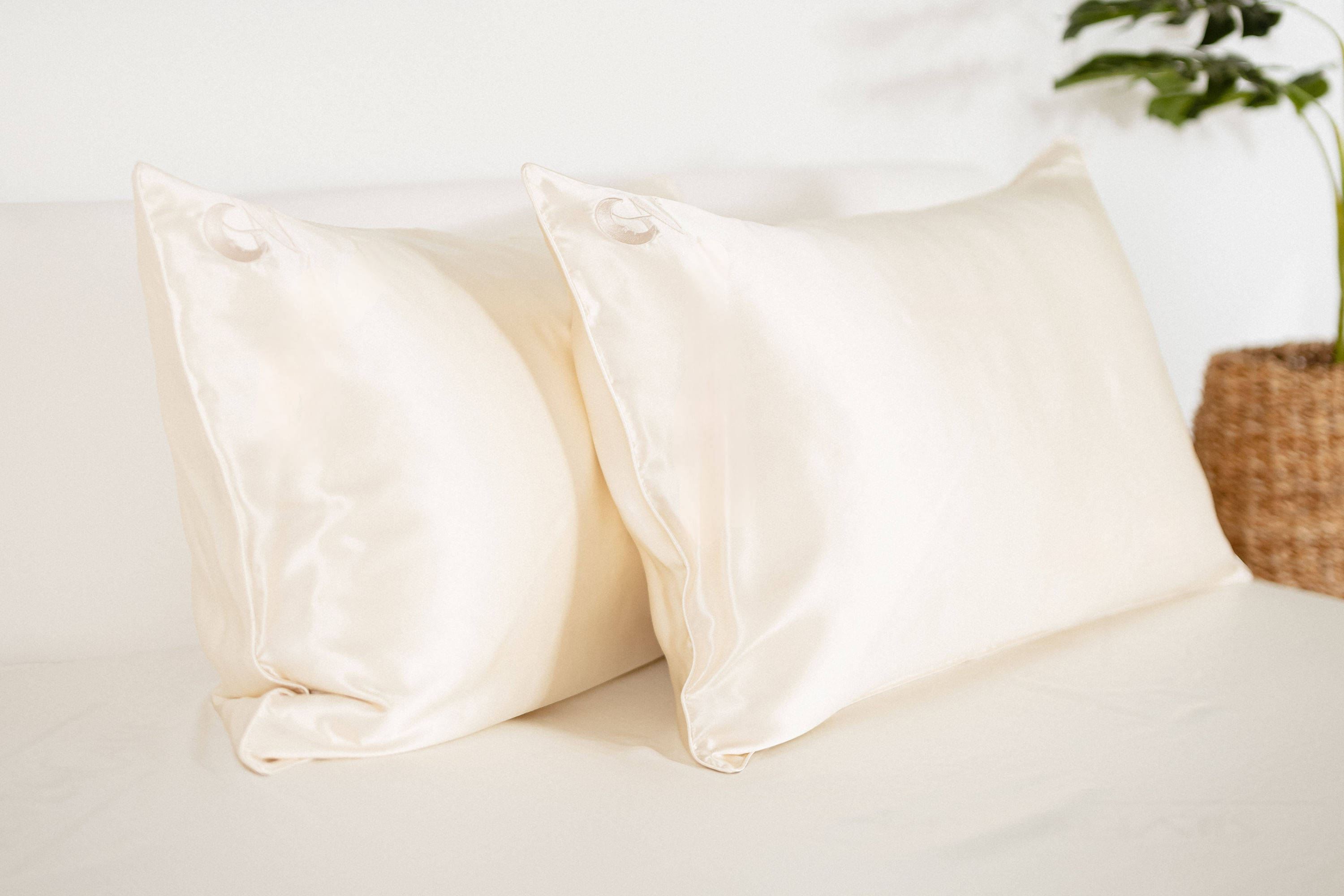 Federa di seta light champagne con bordino cordonato | 50 x 80 cm (1 pz.)
