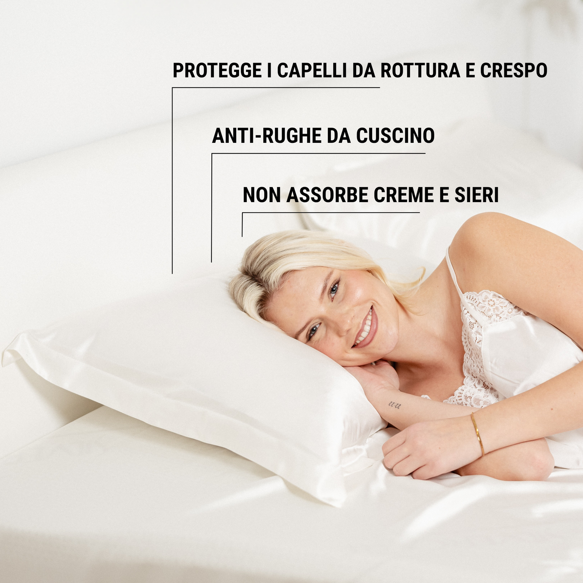 Federa in seta 50×80 in 100% pura seta (22 Momme, Classe 6A) di GN Glowy Nights® –  federa di seta dermatologicamente testata, effetto anti-crespo, per capelli morbidi e una pelle luminosa