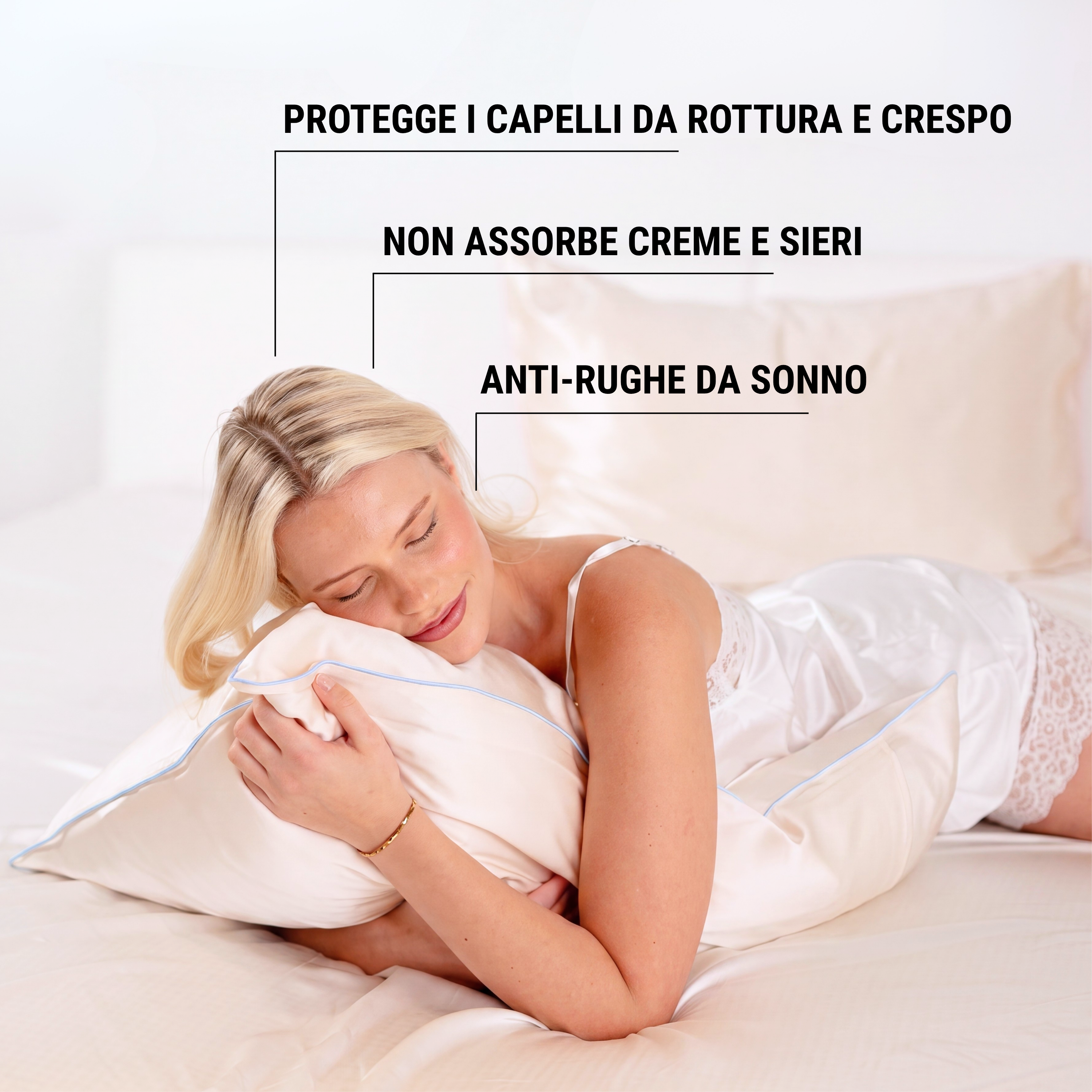 Federa in seta 50×80 in 100% pura seta (22 Momme, Classe 6A) di GN Glowy Nights® –  federa di seta dermatologicamente testata, effetto anti-crespo, per capelli morbidi e una pelle luminosa