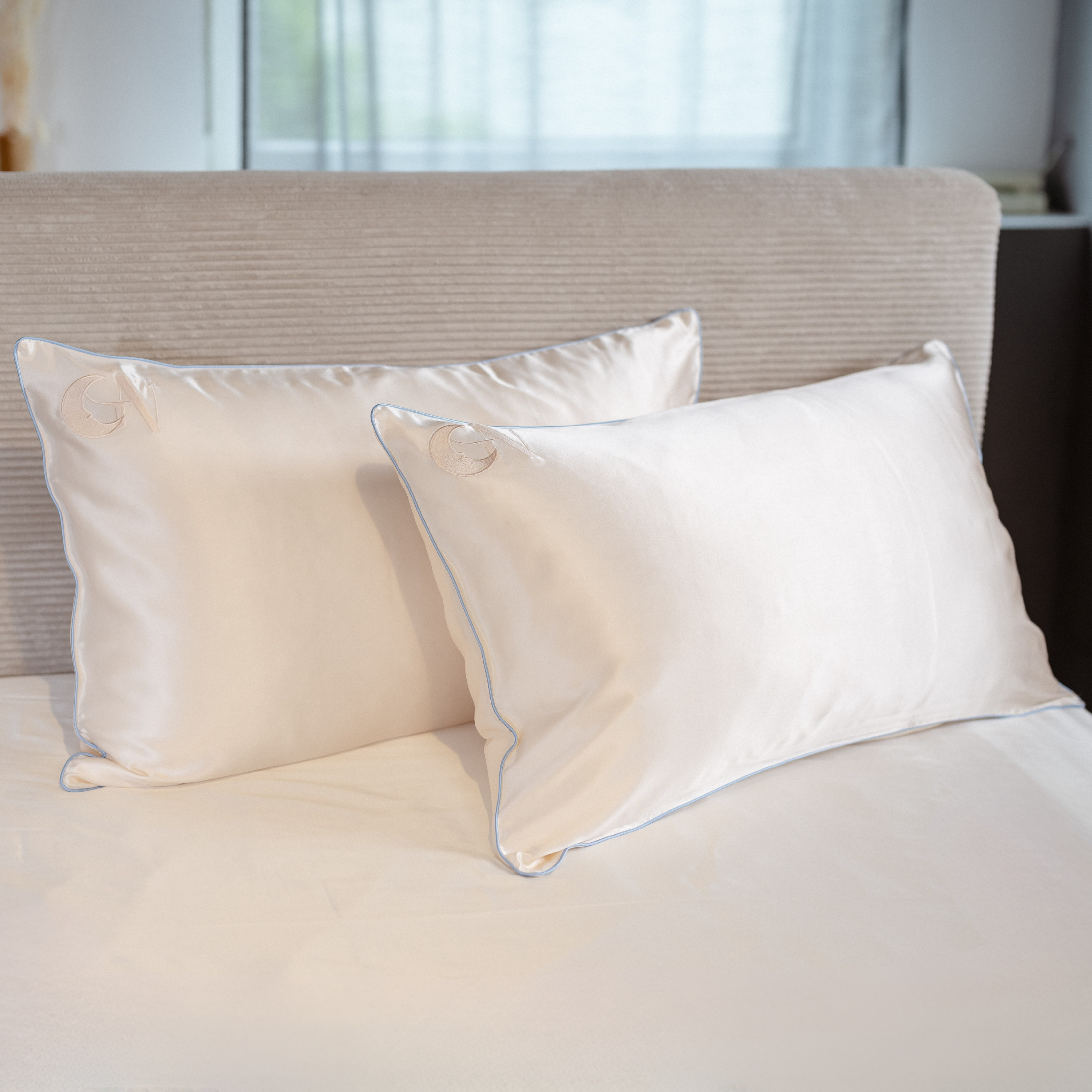 Federa in seta 50×80 in 100% pura seta (22 Momme, Classe 6A) di GN Glowy Nights® –  federa di seta dermatologicamente testata, effetto anti-crespo, per capelli morbidi e una pelle luminosa