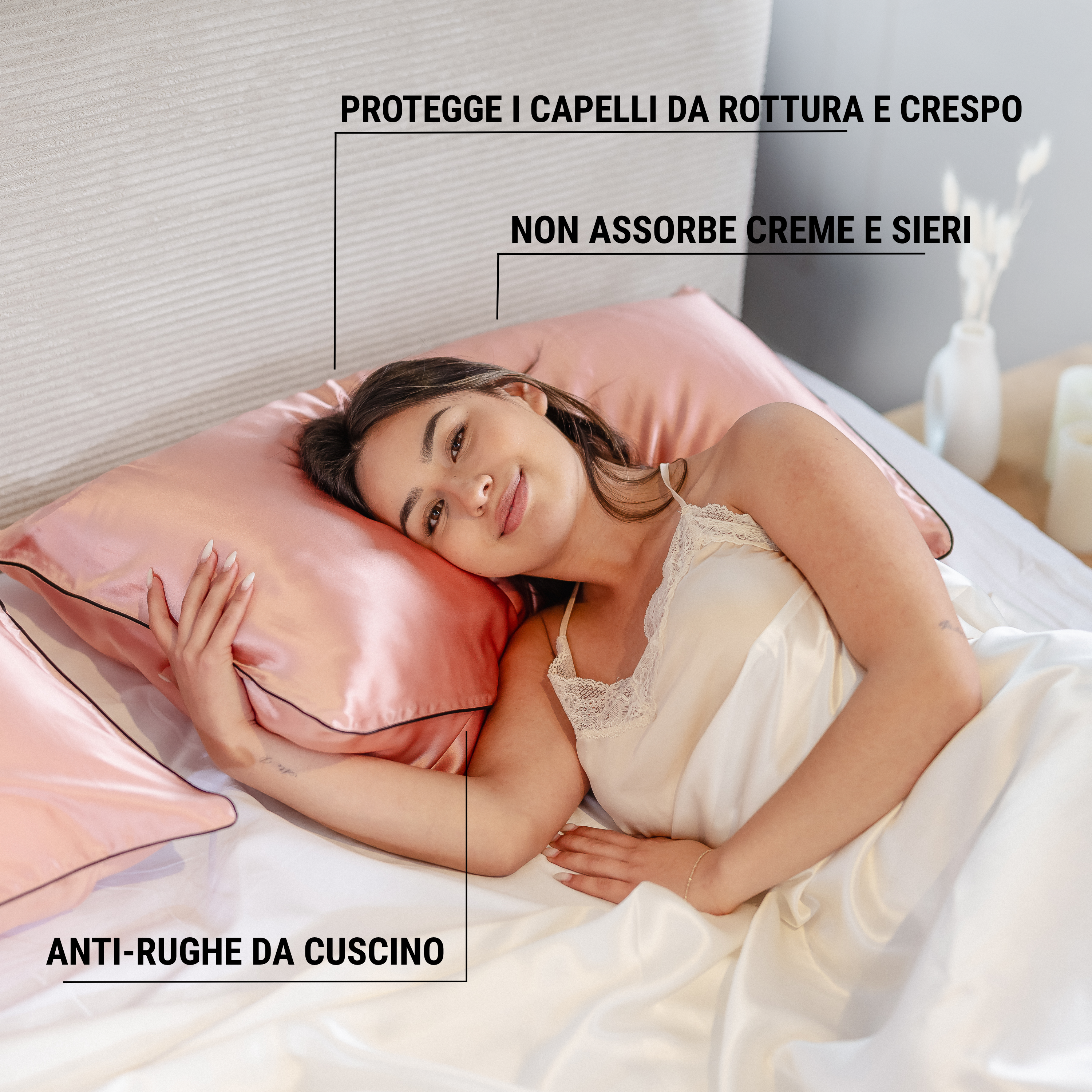 Federa in seta 50×80 in 100% pura seta (22 Momme, Classe 6A) di GN Glowy Nights® –  federa di seta dermatologicamente testata, effetto anti-crespo, per capelli morbidi e una pelle luminosa