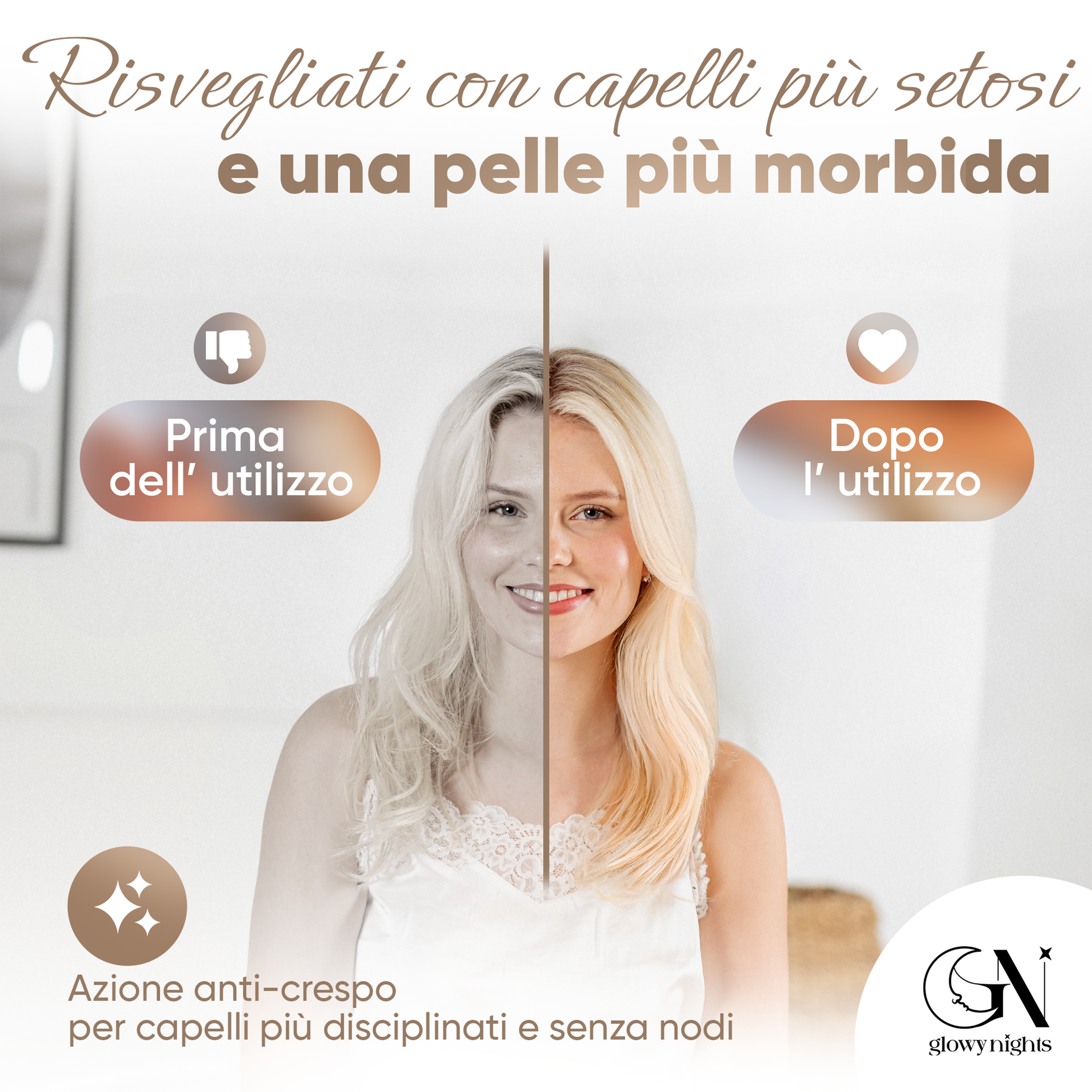 Federa di seta bianco avorio con bordino cordonato | 50 x 80 cm (1 pz.)